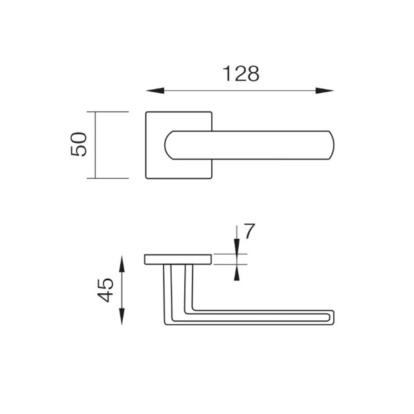 LUCE 02 - Maneta de roseta cuadrada design by DND Handles