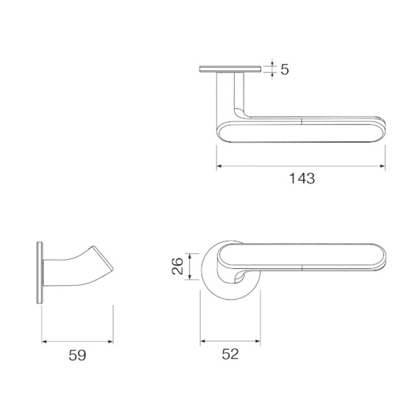 Angle - Manilla de roseta redonda slim by Selec D&D