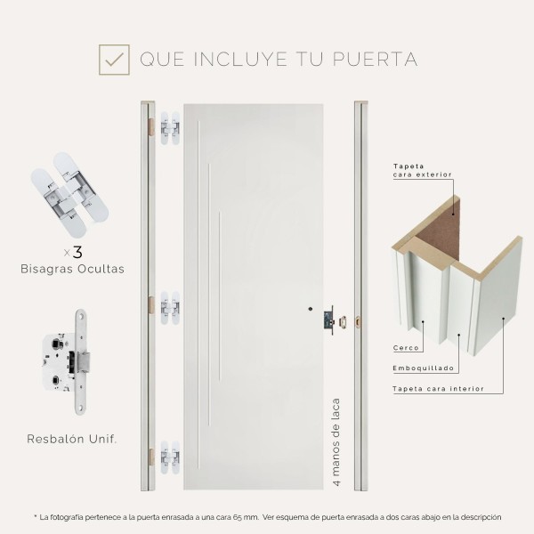 Puerta Invisible lacada modelo Azalea 2