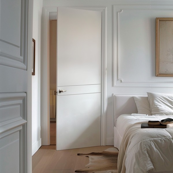 Puerta Interior Blanca Lacada Modelo Valencia