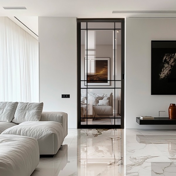 Puerta industrial hasta el techo corredera Mondrian 2