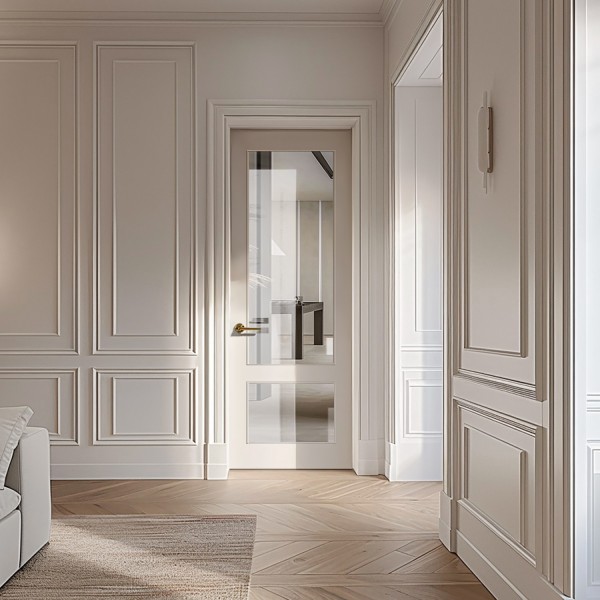 Puerta de Interior con Cristal Lacada Menorca 2V