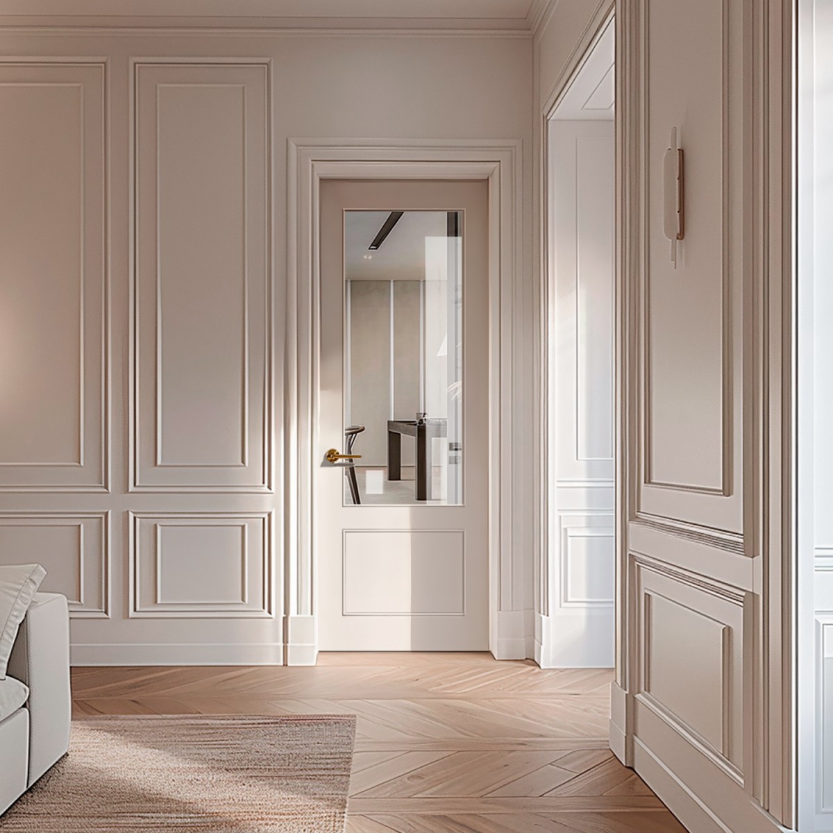 Puerta de Interior con Cristal Lacada Menorca 1V