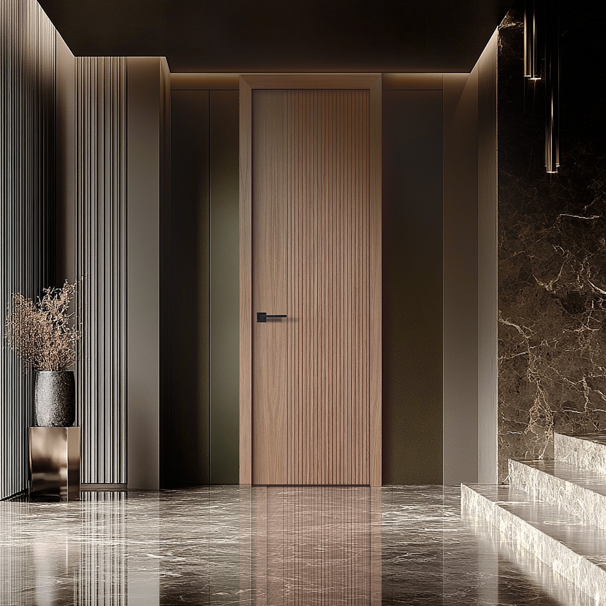Puerta suelo a techo madera Azahar