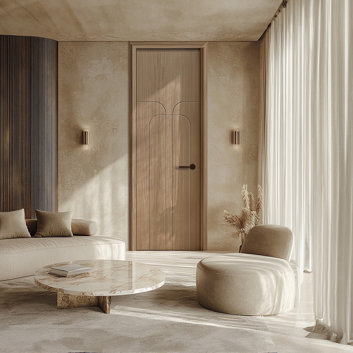 Puerta suelo a techo madera Artax