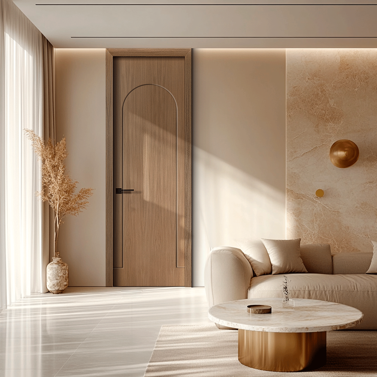 Puerta suelo a techo madera Leia
