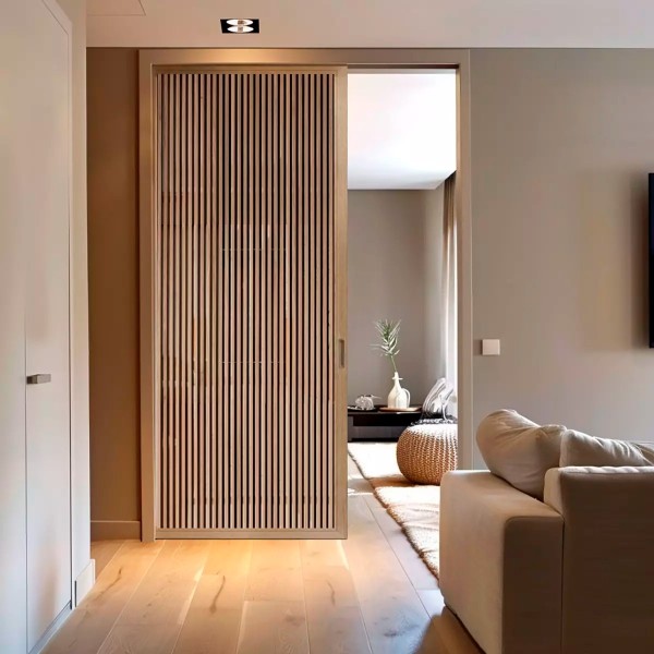 Puerta Corredera hasta el Techo de Madera sin cristal Unike