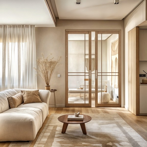 Puerta japonesa corredera de madera hasta el techo Airi 2