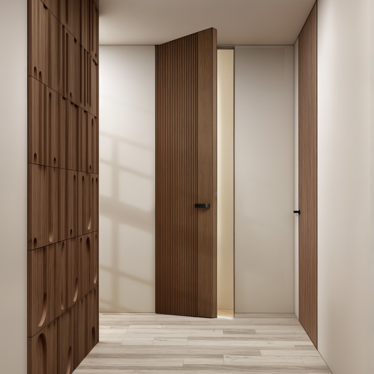 Puerta Oculta hasta el Techo de Madera Azahar