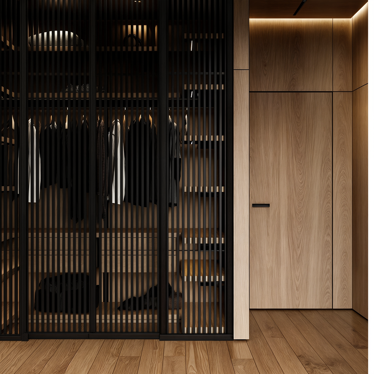 Puerta industrial suelo techo corredera lacada Unike con cristal
