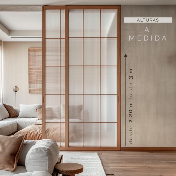 Puerta japonesa corredera de madera hasta el techo Airi