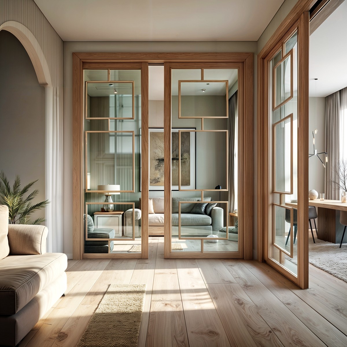 Puerta japonesa corredera de madera hasta el techo Civita