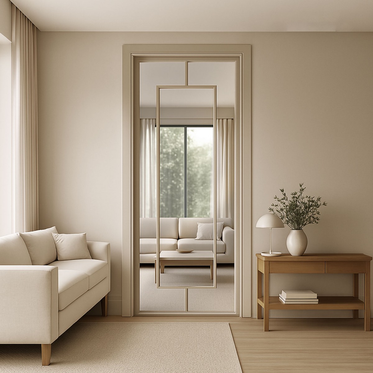 Puerta Interior con cristal Lacada Modelo Ainara