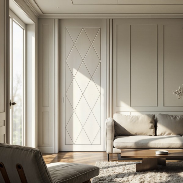 Puerta Corredera hasta el Techo Lacada Damero 2