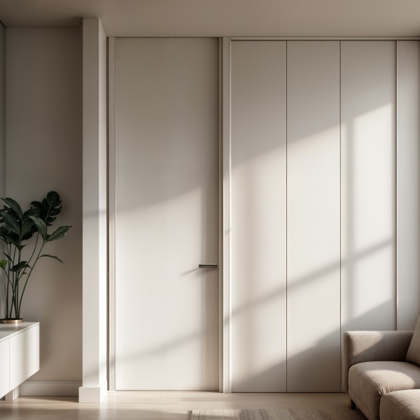 Puerta hasta el techo lacada lisa 2