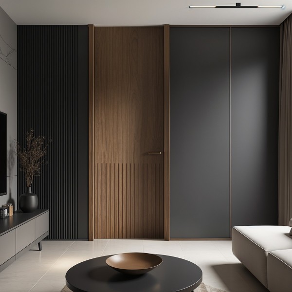 Puerta suelo a techo madera Luminara