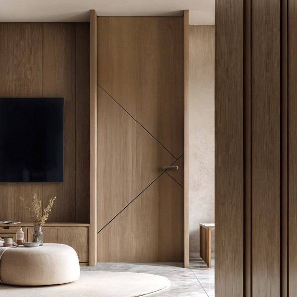 Puerta suelo a techo madera Xake