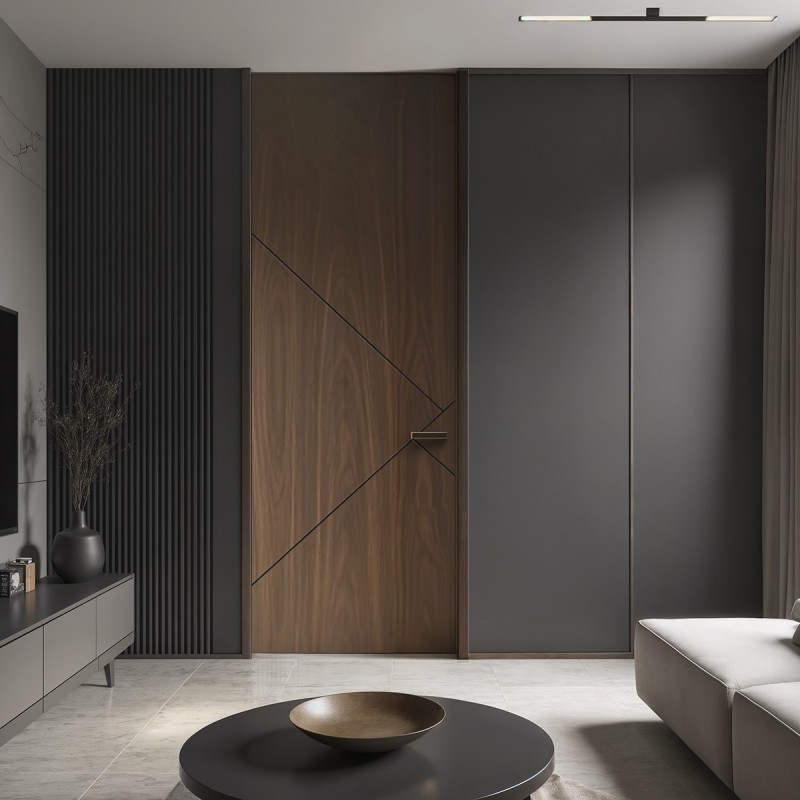 Puerta suelo a techo madera Xake