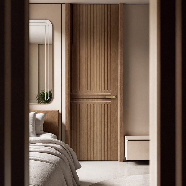 Puerta suelo a techo madera Honey