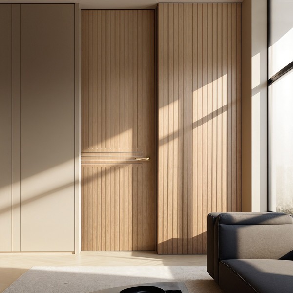 Puerta suelo a techo madera Honey
