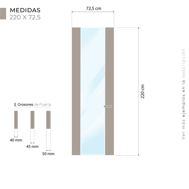 Puerta suelo a techo madera lisa...