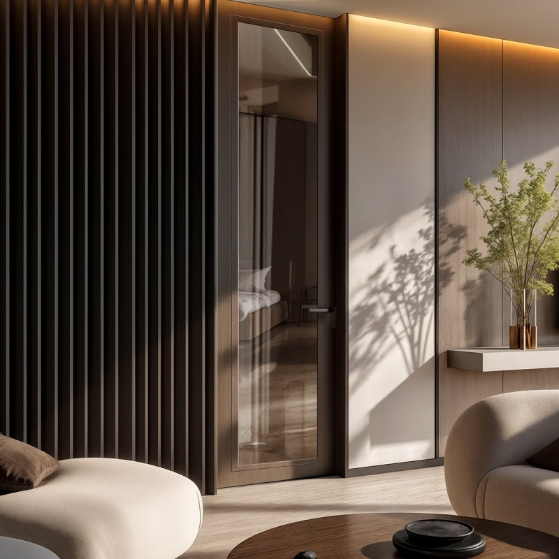 Puerta suelo a techo madera Bombai...