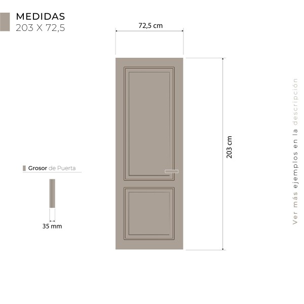 Puerta Interior Blanca Modelo Dama