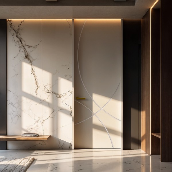 Puerta suelo a techo lacada modelo Barcelona