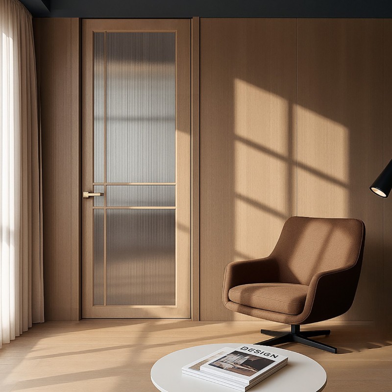 Puerta suelo a techo madera lisa Airi