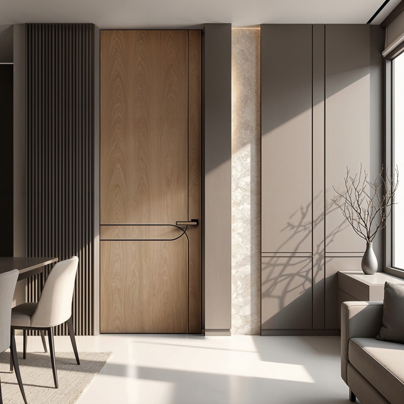 Puerta suelo a techo madera Alpha