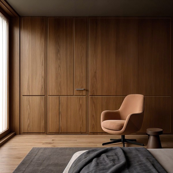 Puerta suelo a techo enrasada a tapeta Vera madera