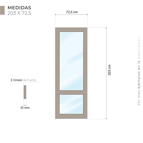 Puerta corredera Casoneto Lacada Menorca 2 vidrios