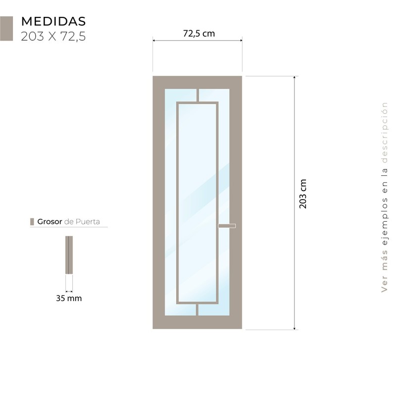Puerta Interior con cristal Lacada...