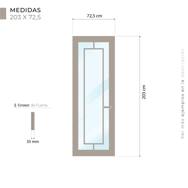 Puerta Interior con cristal Lacada Modelo Ainara