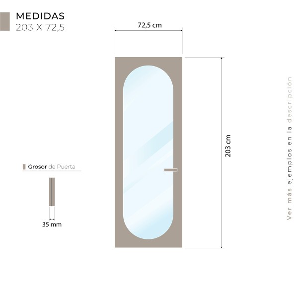 Puerta de Interior con Cristal Lacada Modelo Redo