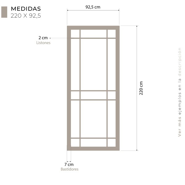 Puerta japonesa corredera de madera hasta el techo Mondrián
