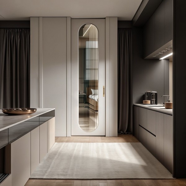 Puerta Corredera hasta el Techo Lacada Redo Vidrio