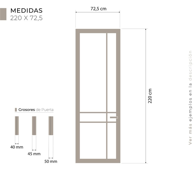 Puerta suelo a techo madera lisa Airi