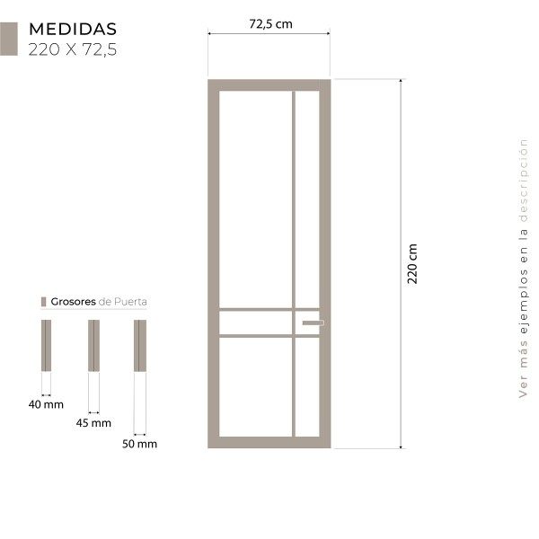 Puerta suelo a techo madera lisa Airi
