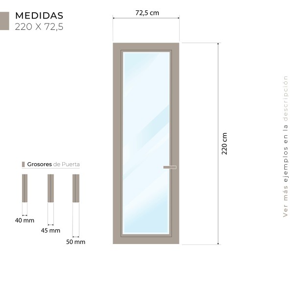 Puerta suelo a techo madera Bombai vidriera