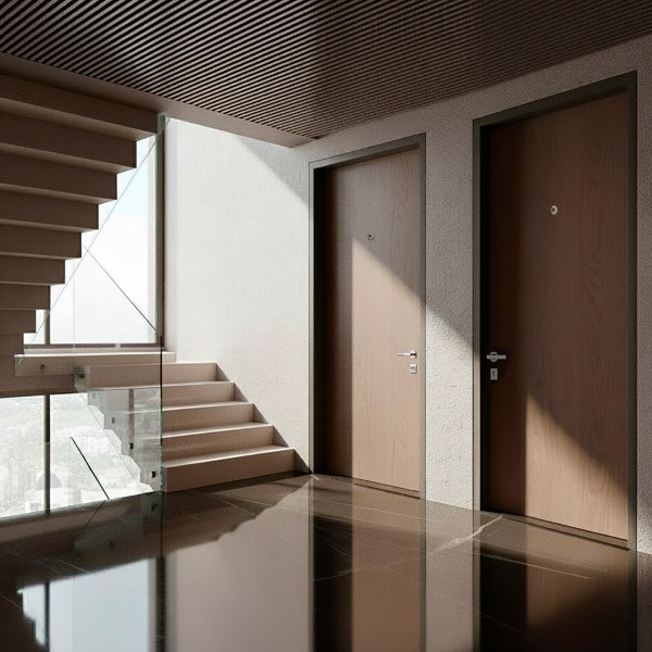 Puerta Blindada Roble + Lacada modelo a elegir