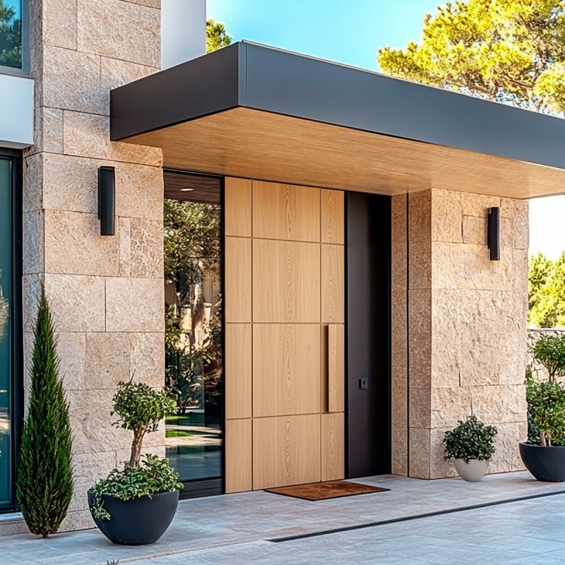 Puerta exterior madera Brown