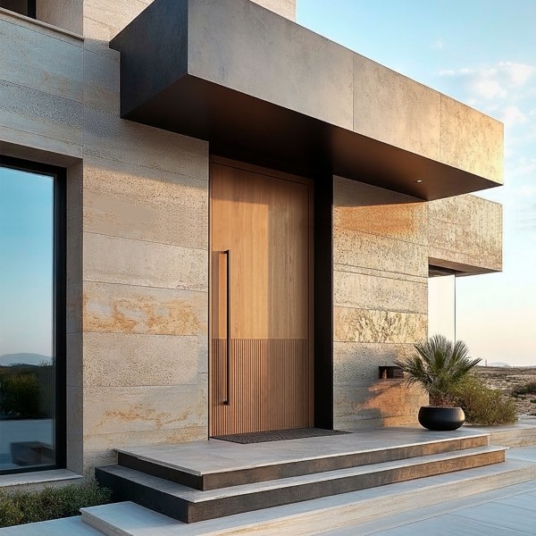 Puerta exterior madera Lírica