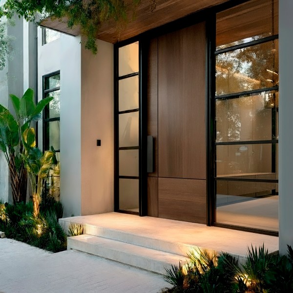 Puerta exterior madera Sol 2