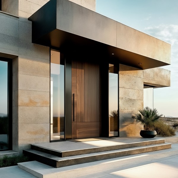 Puerta exterior madera Sol