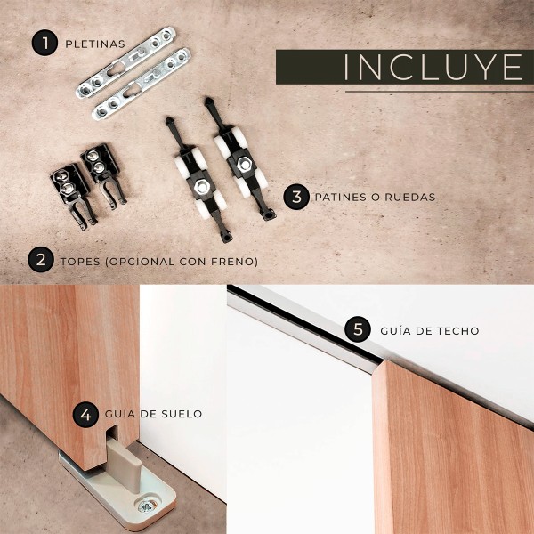 Puerta Corredera suelo techo Lacada Oasis