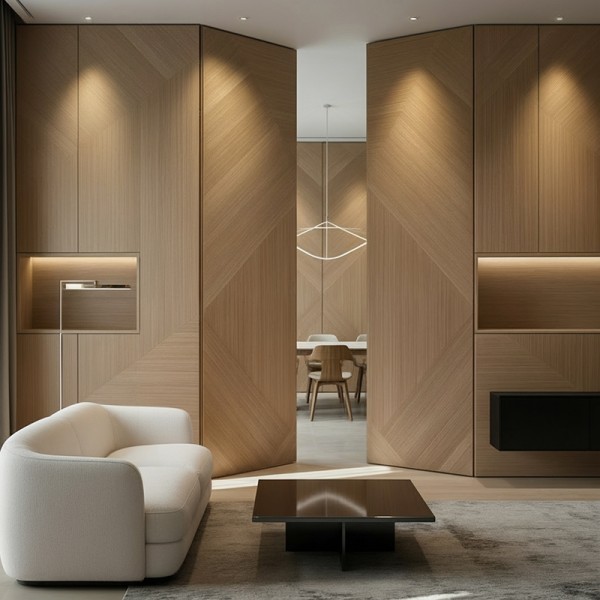 Puerta suelo a techo enrasada a tapeta Aura Natural