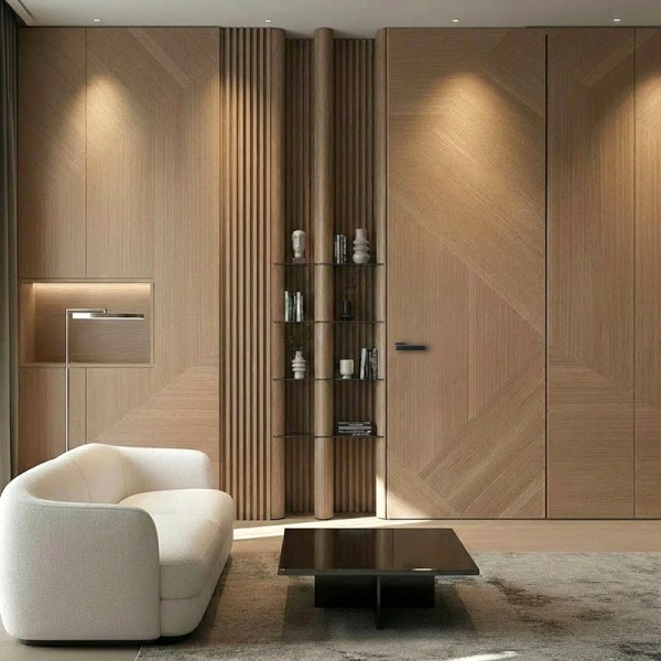 Puerta suelo a techo enrasada a tapeta Aura Natural 2