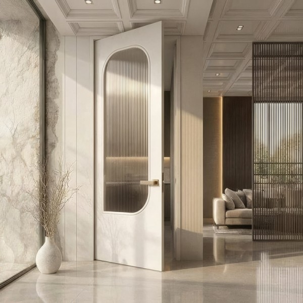 Puerta suelo a techo lacada Minerva cristal 2