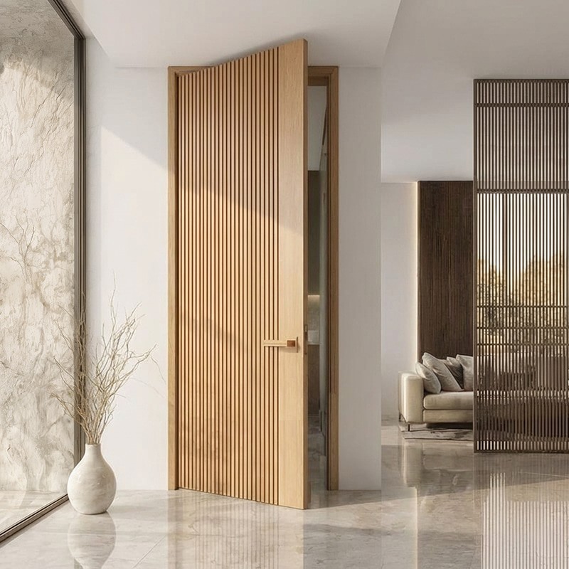 Puerta suelo a techo madera Azahar